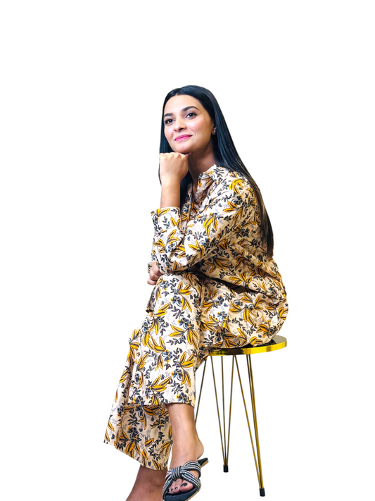 Golden Meadow Printed Lawn Set – BW-005