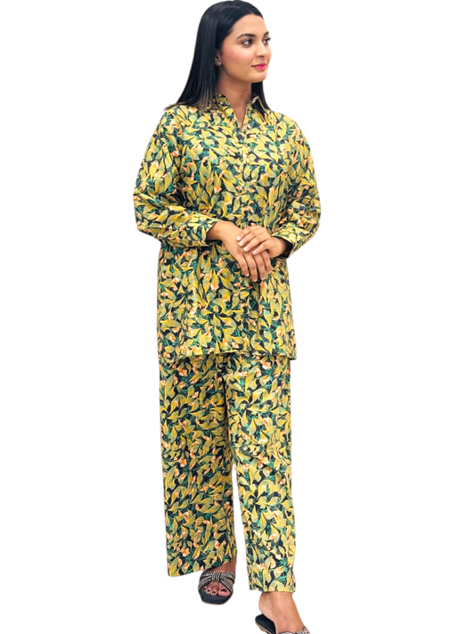 Olive Bloom Printed Lawn Set – BW-006